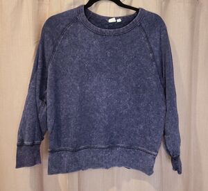GAP Navy Mineral Wash Crewneck Sweatshirt